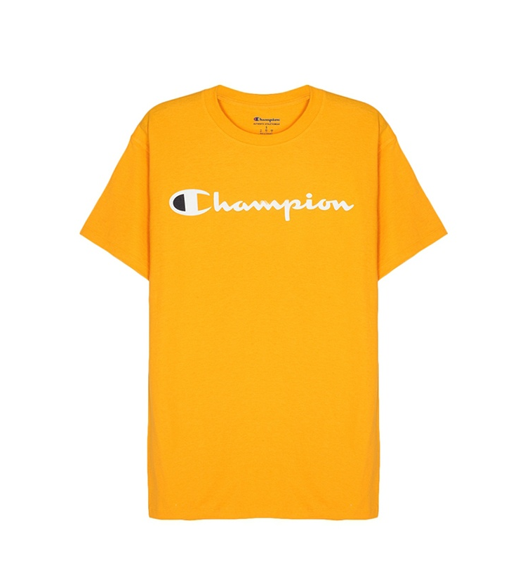 CHAMPION 男士黄色棉质短袖T恤 GT23H-Y07718-MLV商品第1张图片规格展示