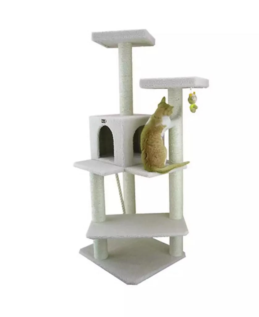 商品Macy's|57" High Real Wood Cat Tree, Fleece Covered Cat Climber,价格¥1642,第2张图片详细描述