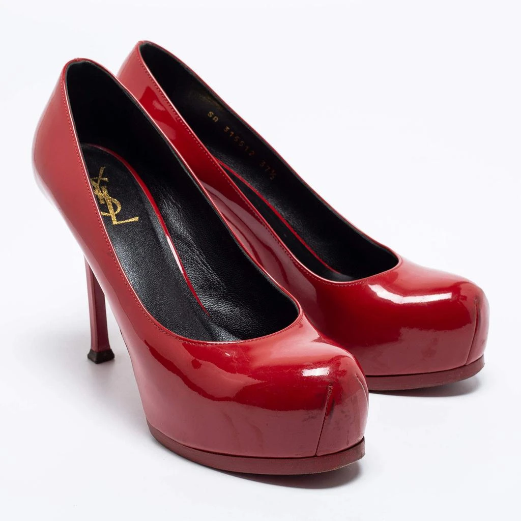 商品[二手商品] Yves Saint Laurent|Saint Laurent Red Patent Leather Tribtoo Platform Pumps Size 37.5,价格¥1092,第4张图片详细描述