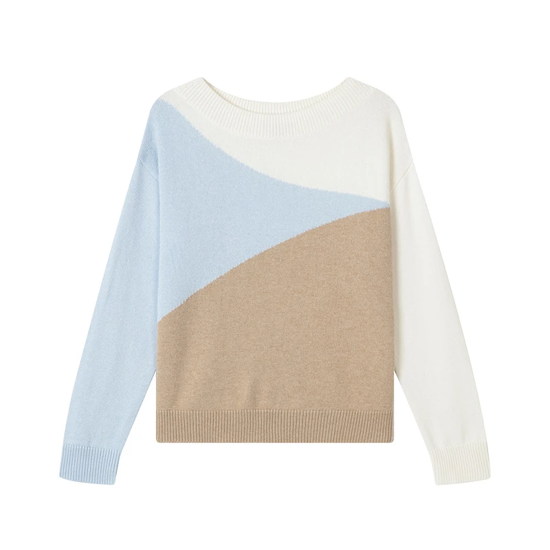 Cameron莫兰迪法式撞色百搭休闲美利奴毛衣 | Cameron Wool Sweater - Colorblock 商品