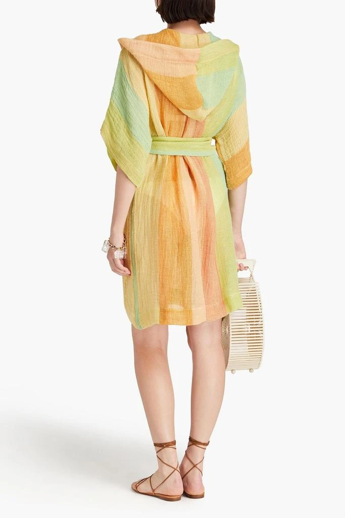 商品LISA MARIE FERNANDEZ|Belted striped linen-blend gauze robe,价格¥1567,第3张图片详细描述