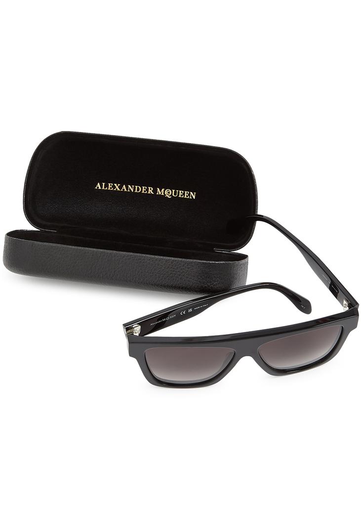Black D-frame sunglasses商品第4张图片规格展示