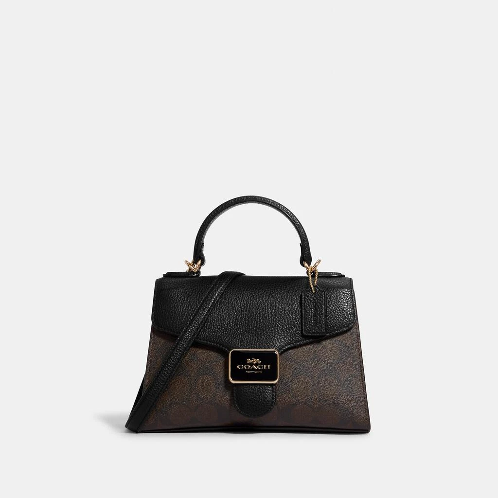 商品Coach|Coach Outlet Pepper Satchel In Signature Canvas,价格¥1157,第1张图片