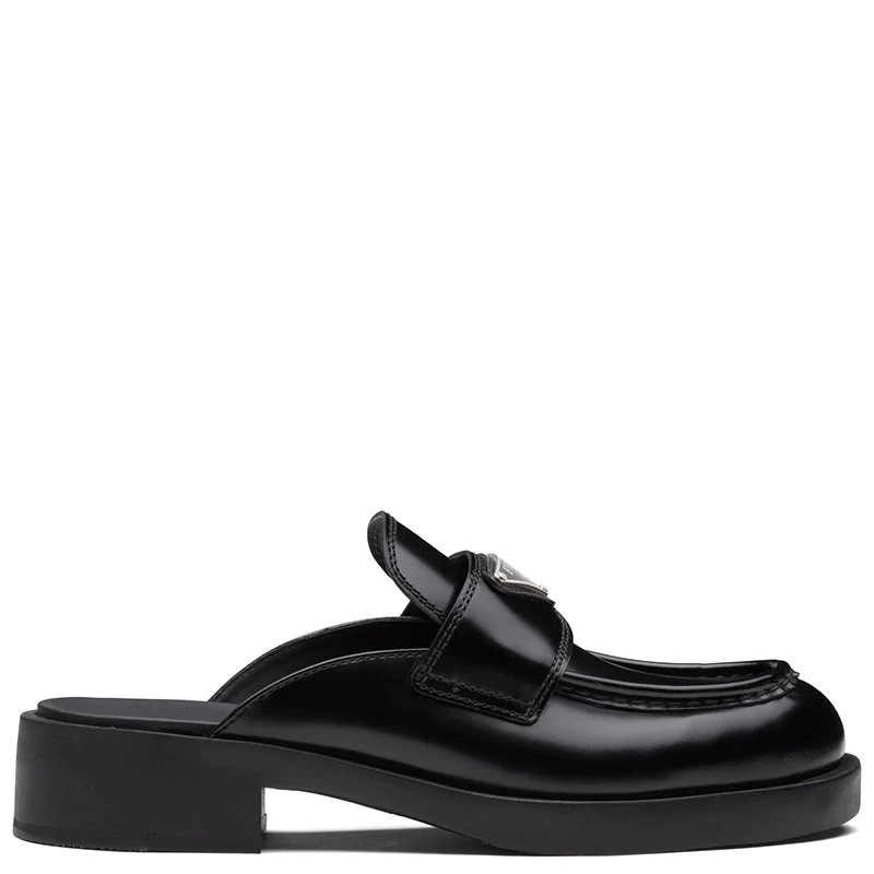 商品Prada|【预售3-7天】PRADA/普拉达 21年秋冬 女士黑色亮面皮革穆勒鞋1D652M_055_F0002_F_040,价格¥6277,第1张图片