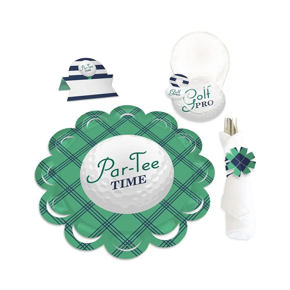 商品Big Dot of Happiness|Par-Tee Time Golf Birthday or Retirement Charger & Decor Chargerific Kit for 8,价格¥149,第1张图片