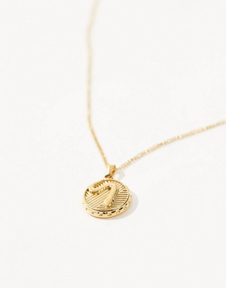 商品LOST SOULS|Lost Souls stainless steel snake disc pendant necklace in 18k gold plated,价格¥115,第4张图片详细描述