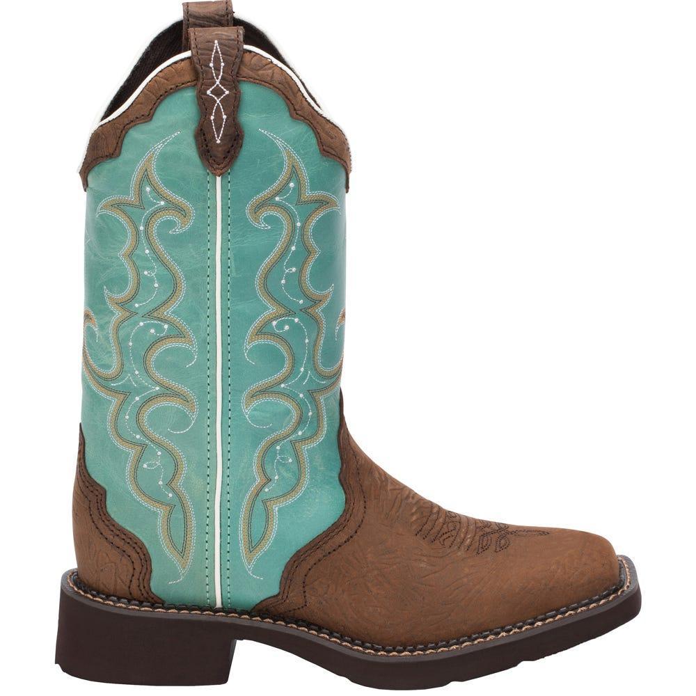 商品Justin Boots|Raya Embroidery Square Toe Cowboy Boots,价格¥1042,第1张图片