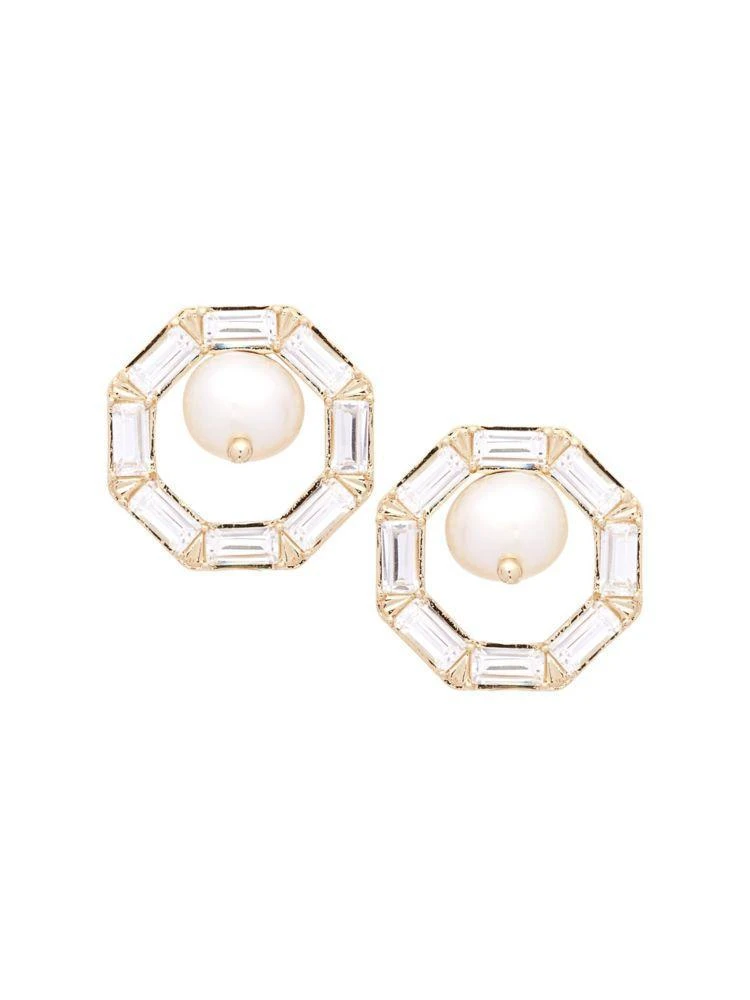 商品Nadri|Josphine Crystal and Faux-Pearl Octagon Earrings,价格¥203,第2张图片详细描述