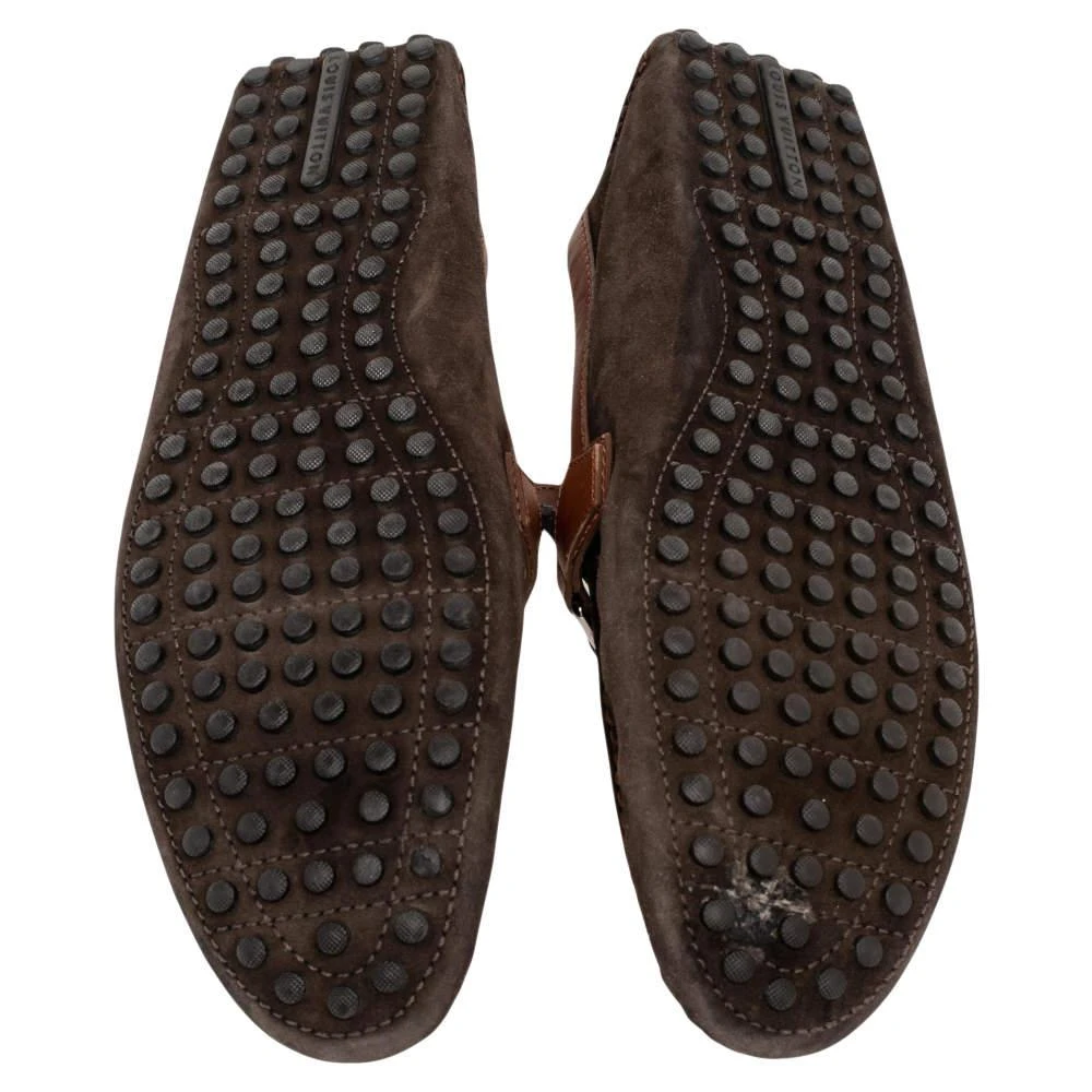 Louis Vuitton Brown Suede And Leather Hockenhein Slip On Loafers Size 45 商品