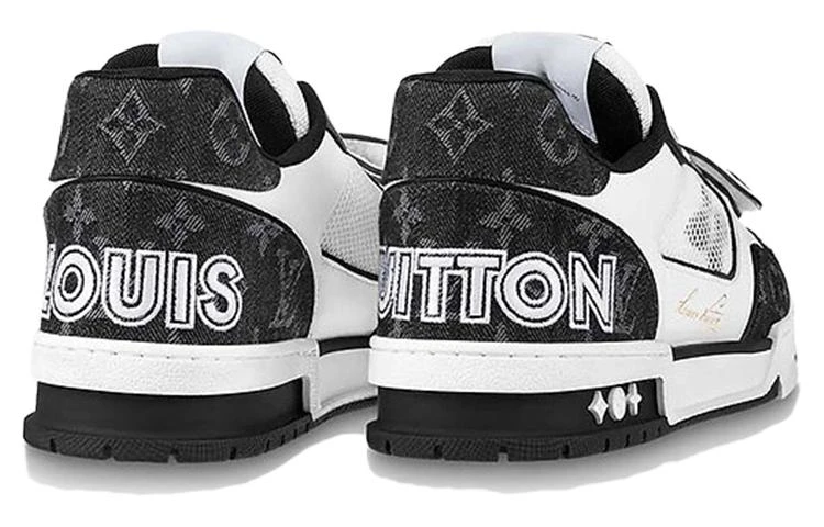 商品[国内直发] Louis Vuitton|Trainer 皮革 经典印花 中帮 板鞋 女款 黑白,价格¥12254,第5张图片详细描述