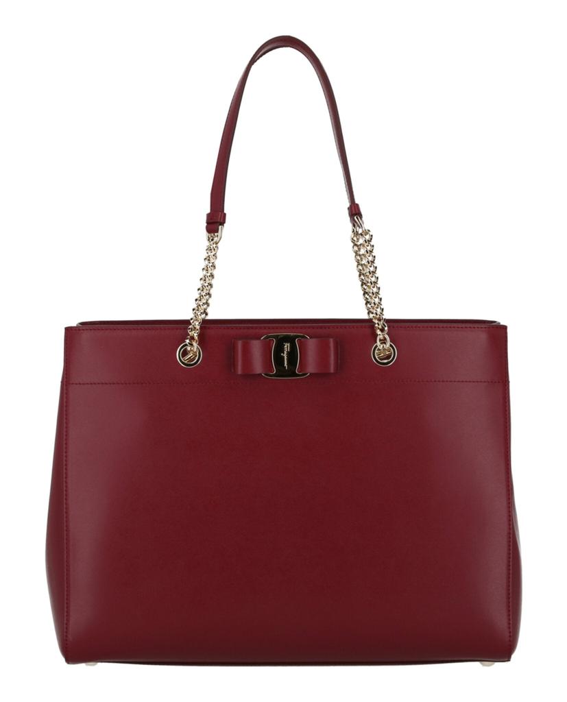 【関税負担】 SALVATORE FERRAGAMO VARA TOTEBAG Salvatore Ferragamo Black Crocodile Embossed Leather Vara