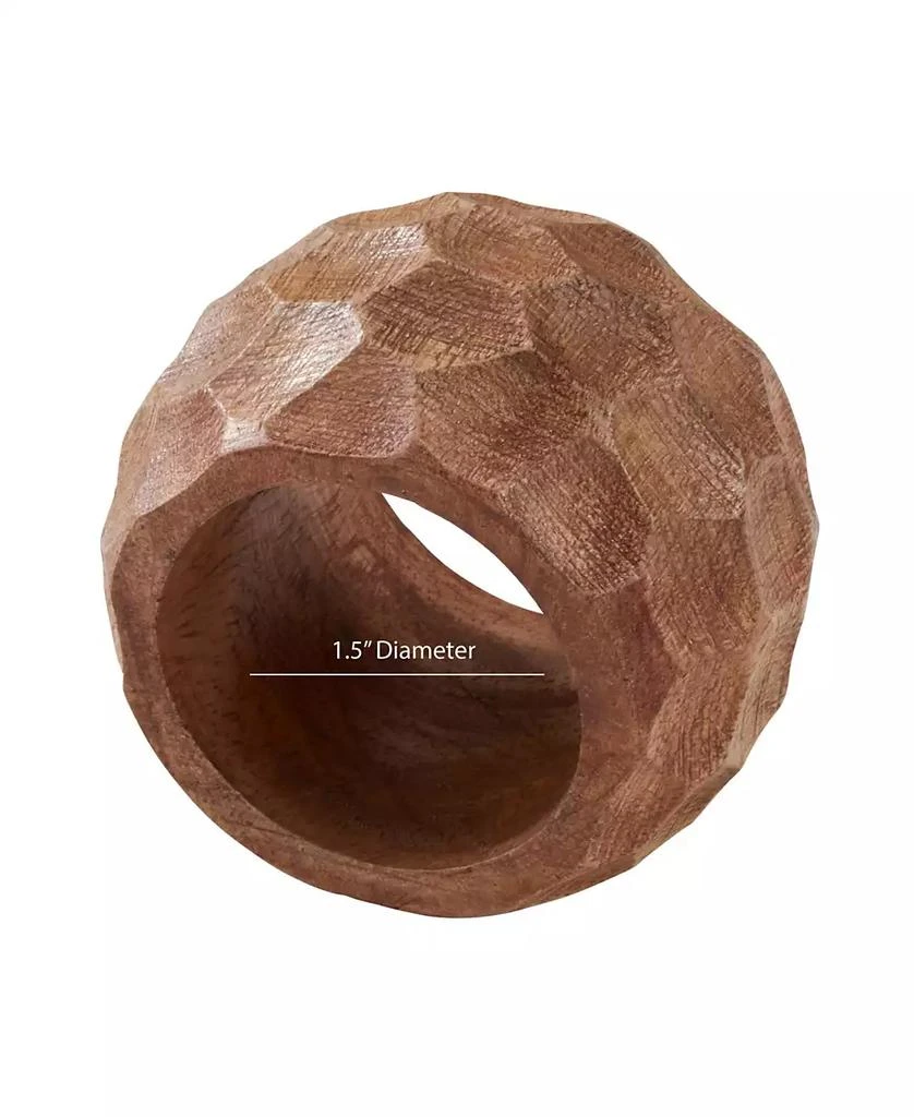 商品Saro Lifestyle|Mango Wood Napkin Ring with Chunky Design, Set of 4,价格¥260,第3张图片详细描述