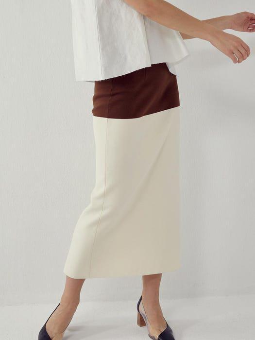商品FRONTROW|[FRONTROW X RECTO.] Color-block Knit Skirt,价格¥889,第6张图片详细描述