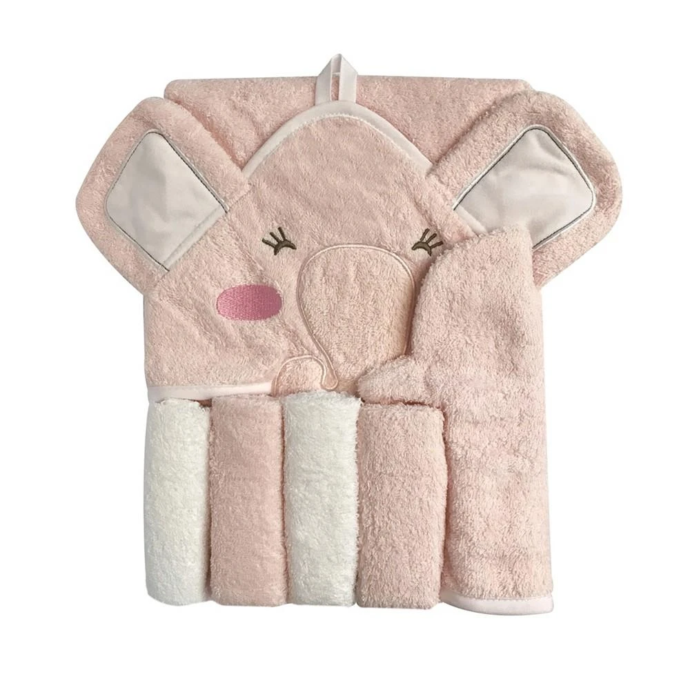 商品Happycare Textiles|Snoogie Boo Baby Premium Cotton Hooded Towel, Wash-mitt, Washcloth Set,价格¥402,第1张图片
