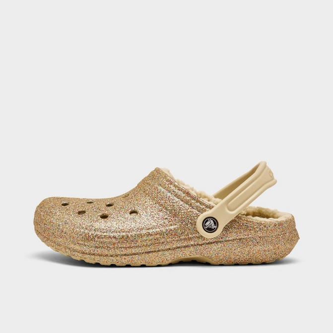 商品Crocs|Women's Crocs Classic Lined Glitter Clog Shoes,价格¥466,第1张图片