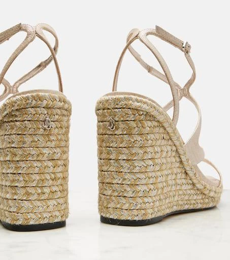 商品Jimmy Choo|Ayla 110金属感皮革坡跟鞋,价格¥9005,第5张图片详细描述