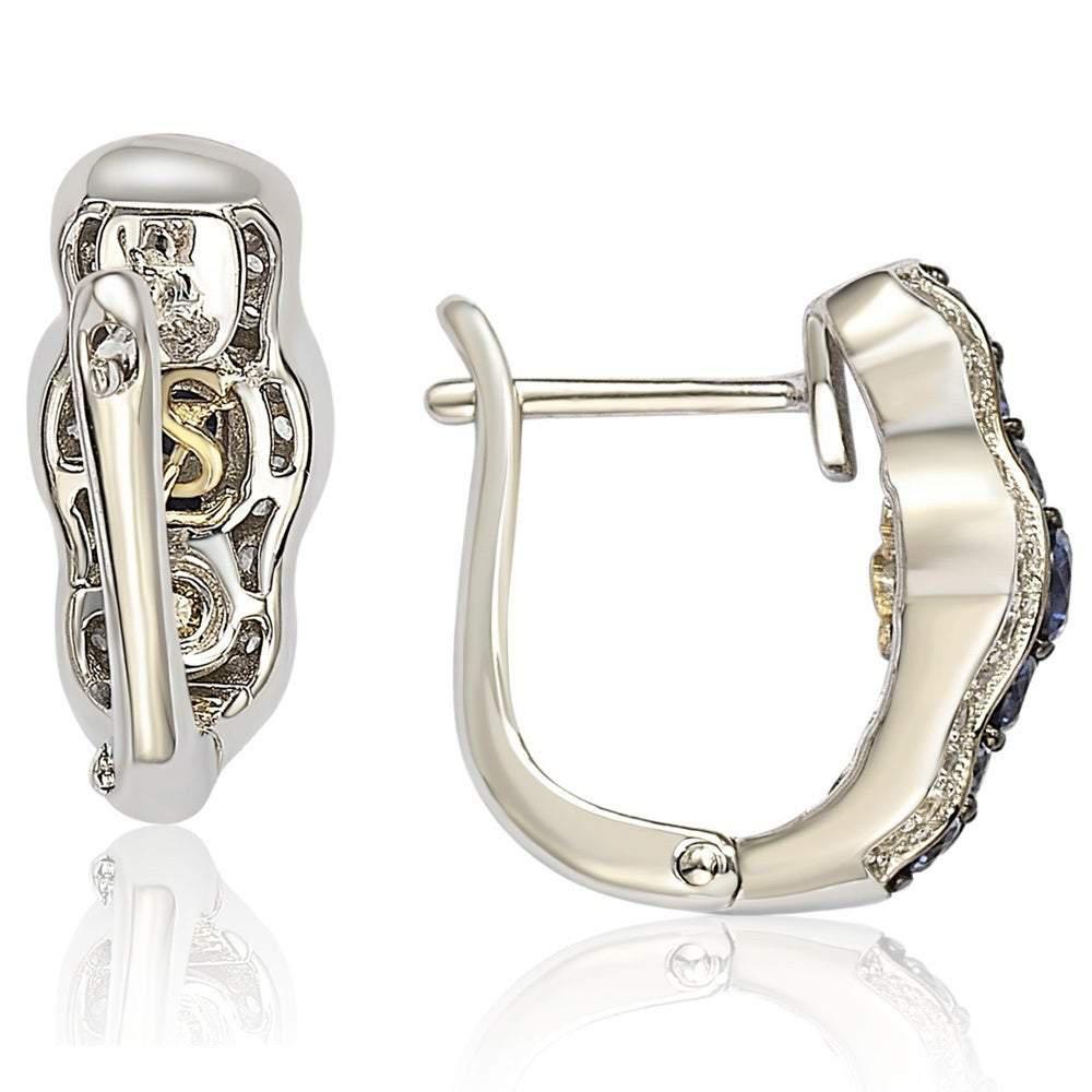 商品Suzy Levian|Suzy Levian Sapphire and Diamond in Sterling Silver and 18K Gold Earring,价格¥1847,第4张图片详细描述