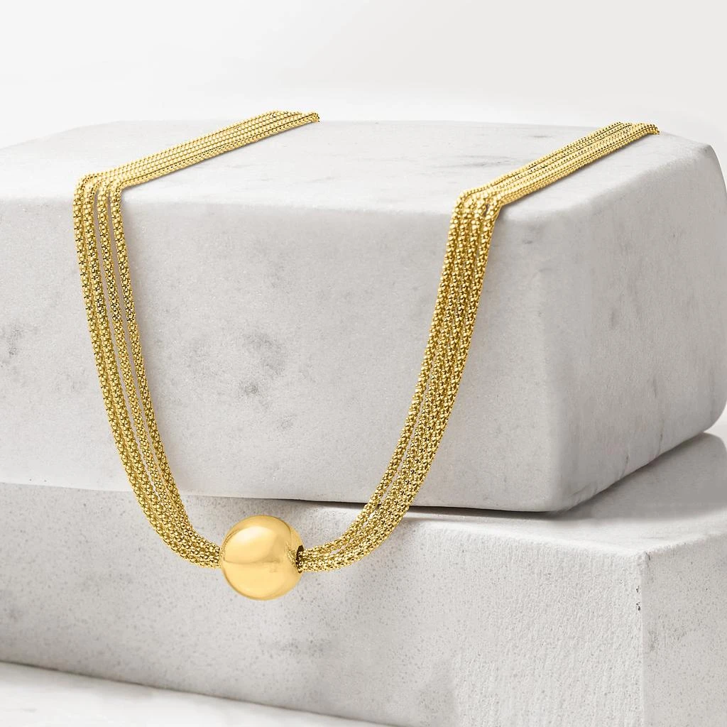 商品Ross-Simons|Ross-Simons Italian 18kt Gold Over Sterling Popcorn Chain Bead Necklace,价格¥1025,第3张图片详细描述