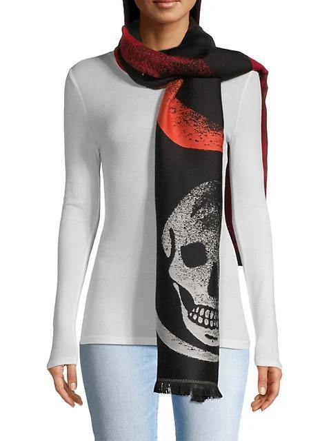 商品Alexander McQueen|Eclipsed Skull Wool Scarf,价格¥1143,第1张图片