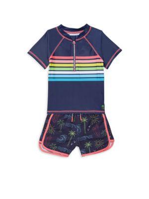 Little Boy's 2-Piece Tie-Dyed Rashguard & Shorts Set商品第5张图片规格展示