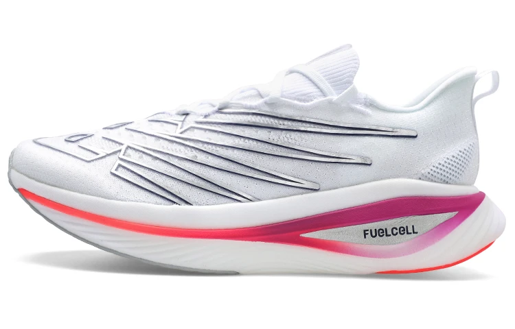 商品[国内直发] New Balance|FuelCell SC Elite v3 菁英 织物皮革防滑耐磨 低帮 碳板 训练跑步鞋 女款 白银粉,价格¥686,第1张图片