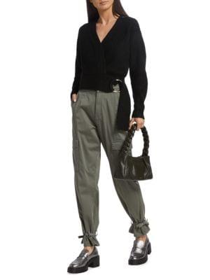 Wrap Front Buckle Cardigan商品第7张图片规格展示