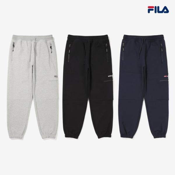 【享贝家】FILA 男士新款梭织运动裤跑步裤休闲裤黑色/灰色/蓝色FS2FPE1181X商品第1张图片规格展示