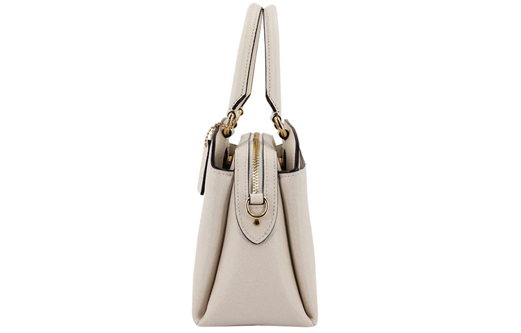 商品[国内直发] Coach|蔻驰 Lillie 26金属logo徽标 皮革 电脑包公文包手提单肩斜挎包 小号 女款 粉笔白色,价格¥2182,第4张图片详细描述