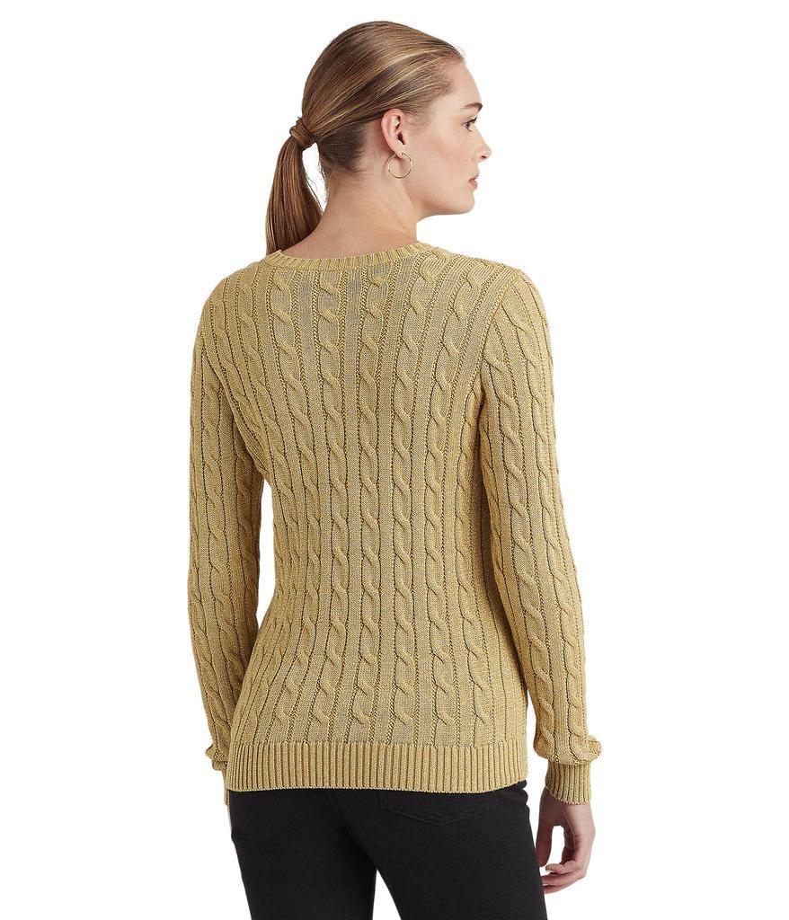商品Ralph Lauren|Metallic Button-Trim Cable-Knit Sweater,价格¥807,第4张图片详细描述
