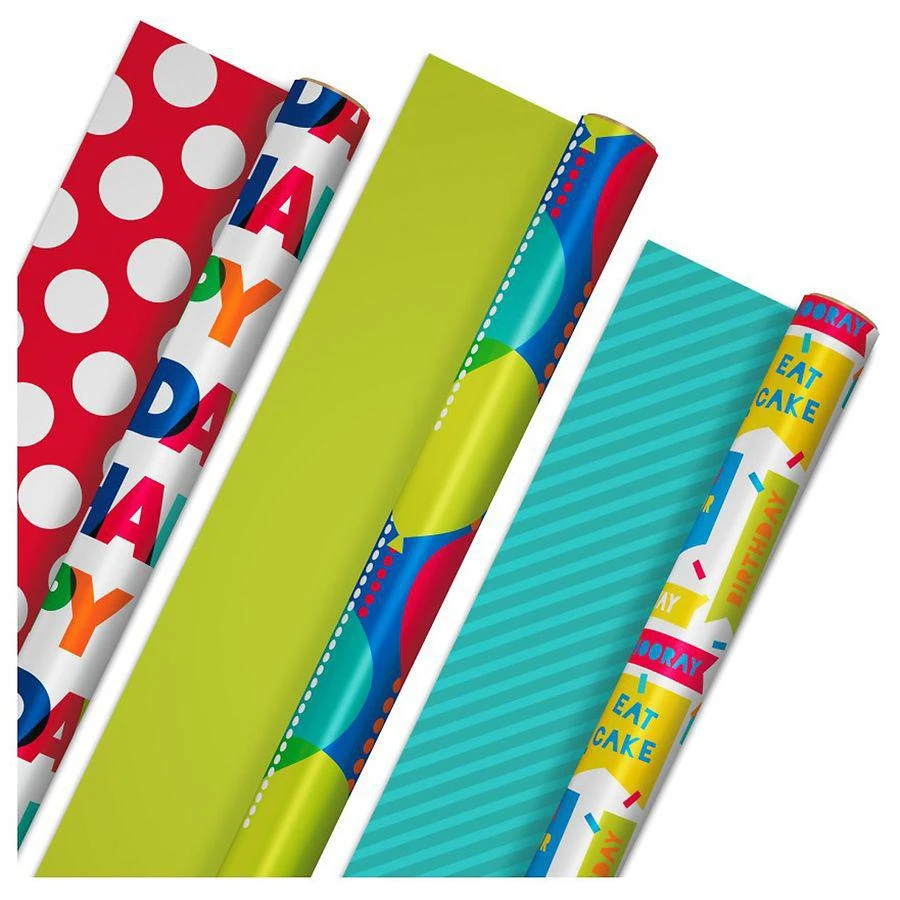 商品Hallmark|Reversible Birthday Wrapping Paper Bundle,价格¥112,第1张图片