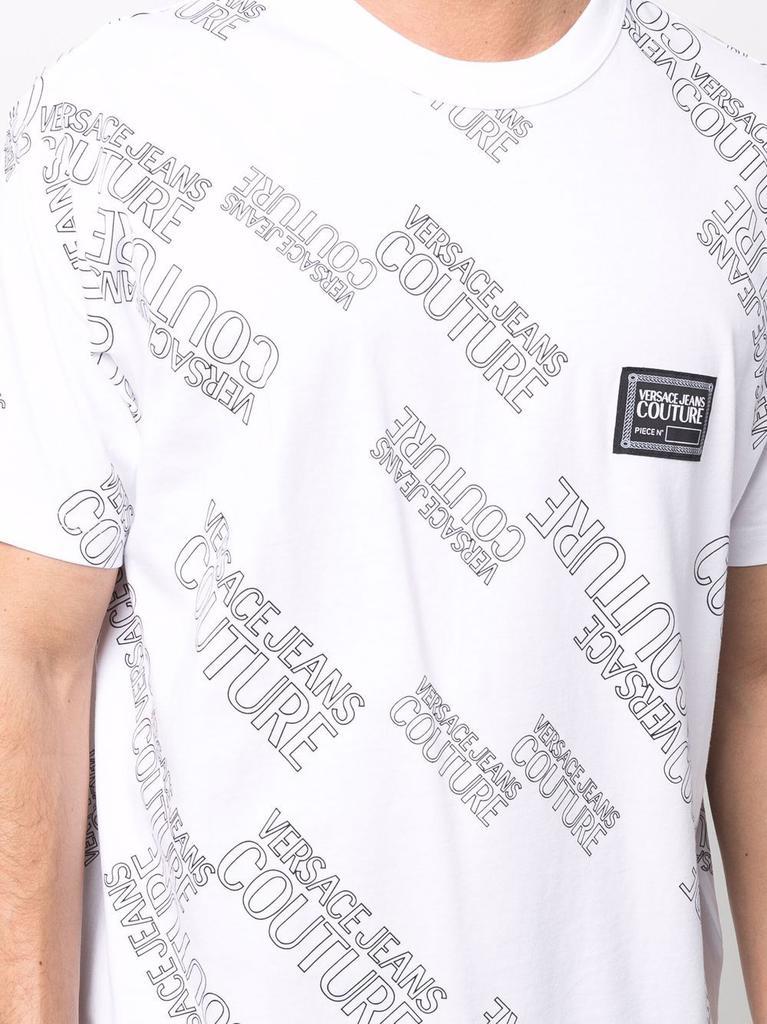 商品Versace|VERSACE JEANS COUTURE - Logo Print Cotton T-shirt,价格¥763,第4张图片详细描述
