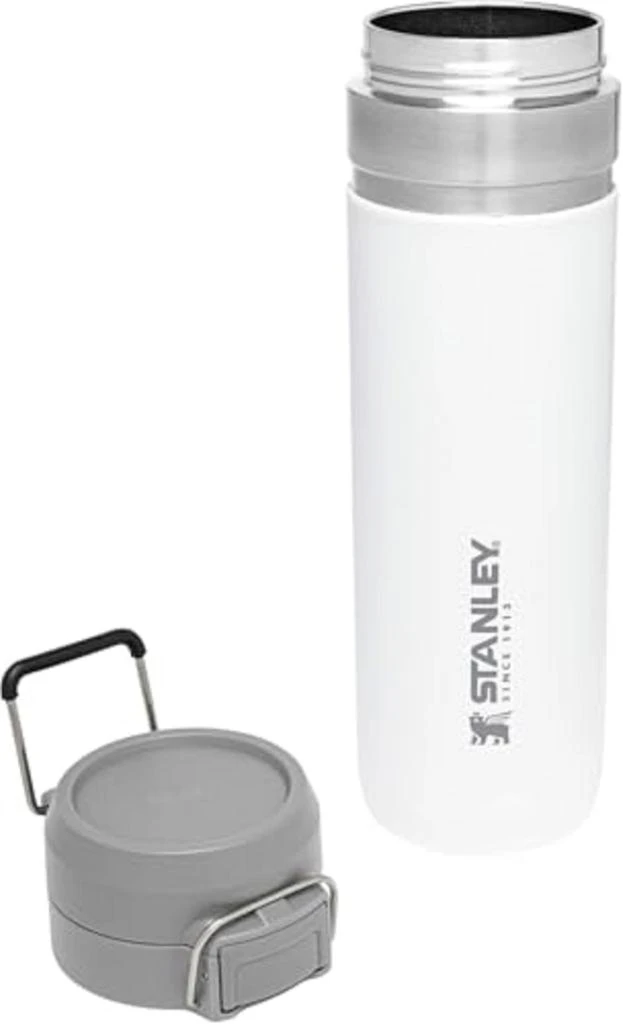 商品Stanley|Stanley Quick Flip GO Water Bottle 24 oz | Push Button Lid | Leakproof and Packable for Travel and Sports | Insulated Stainless Steel | BPA-Free | Polar,价格¥187,第3张图片详细描述