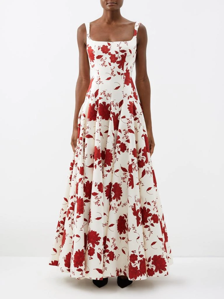 商品Emilia Wickstead|Vir square-neck floral-print taffeta dress,价格¥10628,第1张图片