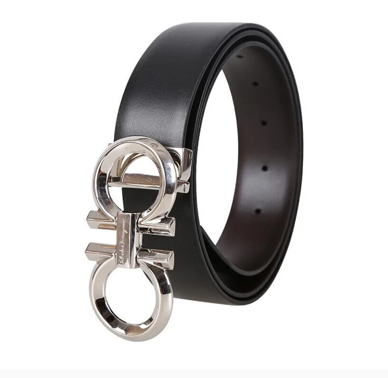 商品Salvatore Ferragamo|香港直邮Salvatore Ferragamo菲拉格慕黑色男士牛皮腰带休闲百搭,价格¥6288,第6张图片详细描述