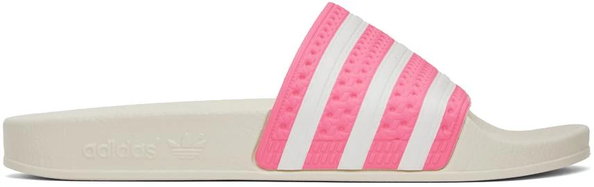 商品Adidas|Pink & White Adilette Slides,价格¥142,第1张图片