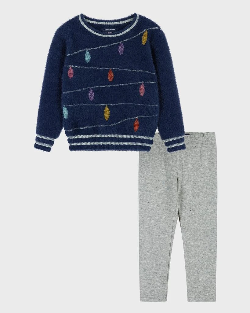 商品Andy & Evan|Girl's Holiday Lights Sweater & Legging Set, Size Newborn-24M,价格¥459,第1张图片