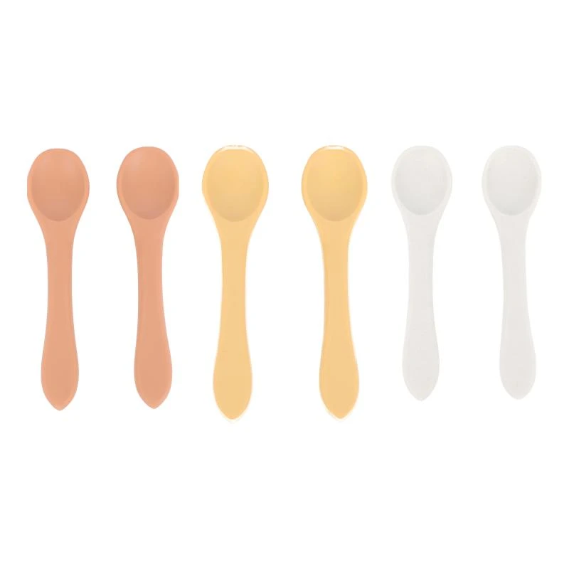 商品Baby Livia|Silicone spoons 6 pack in muted clay yellow and white,价格¥373,第1张图片