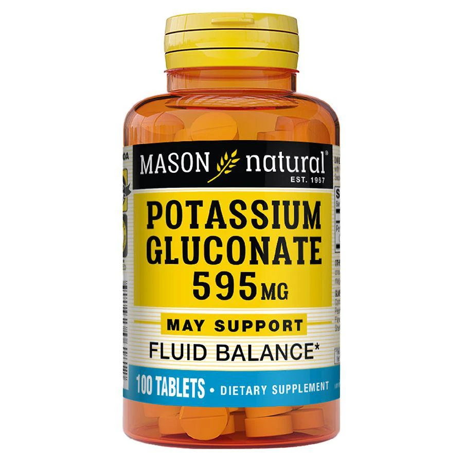 商品Mason Natural|Potassium Gluconate, 595mg,价格¥19,第1张图片