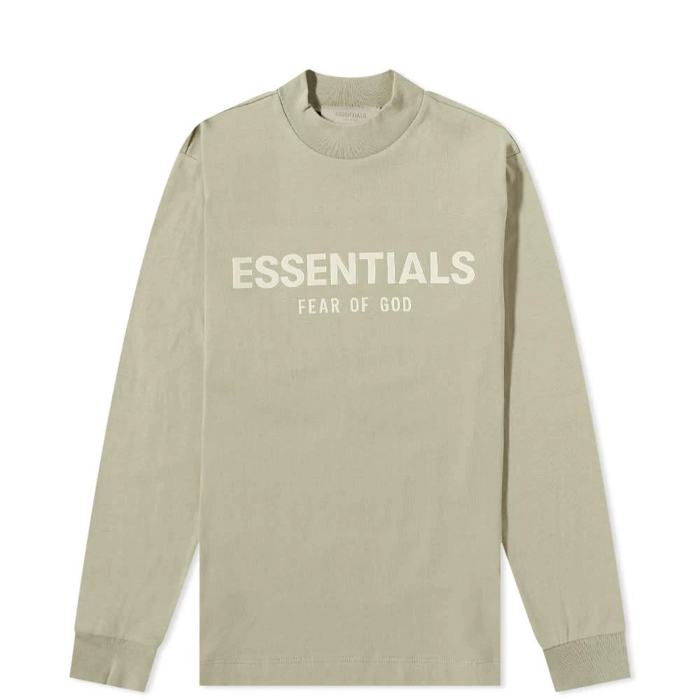 商品Essentials|Fear of God ESSENTIALS Kids Long Sleeve Logo Tee - Seafoam,价格¥392,第1张图片