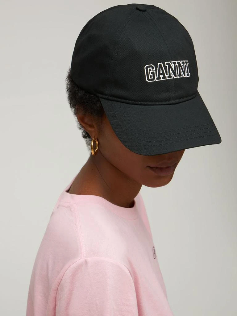 商品Ganni|Logo Embroidery Organic Cotton Cap,价格¥727,第1张图片详细描述