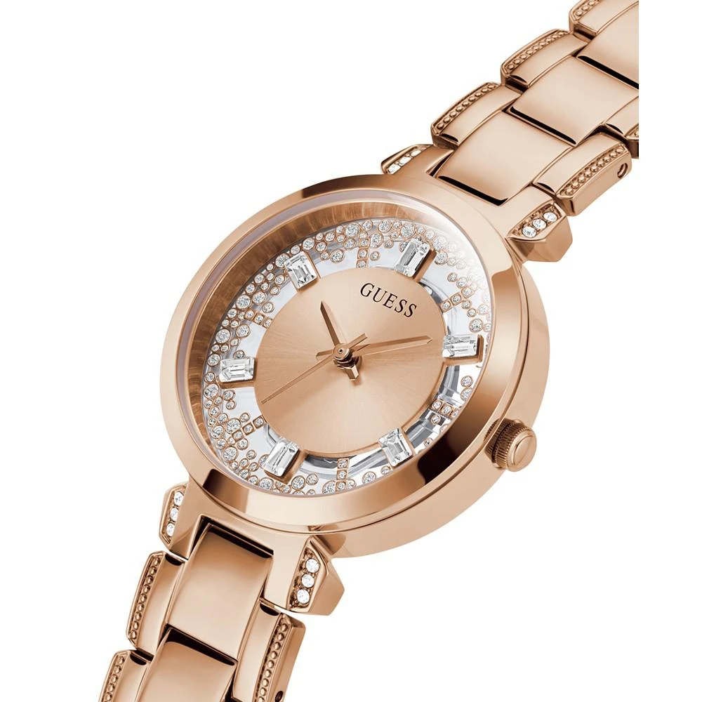 商品GUESS|Women's Quartz Rose Gold-Tone Stainless Steel Bracelet Watch 33mm,价格¥674,第4张图片详细描述