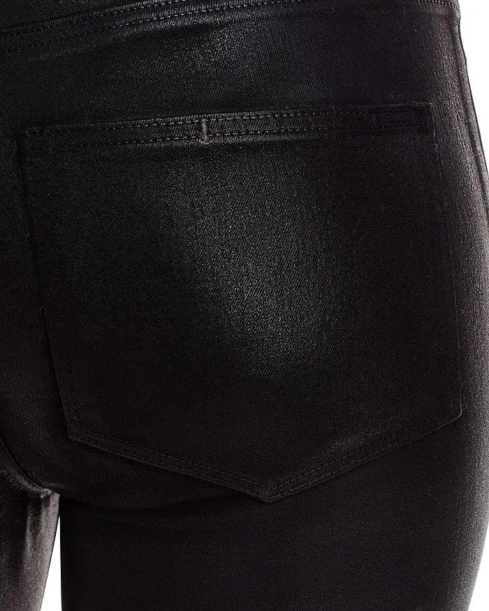 商品Paige|Genevieve High Rise Flare Jeans in Black Coated,价格¥681,第4张图片详细描述