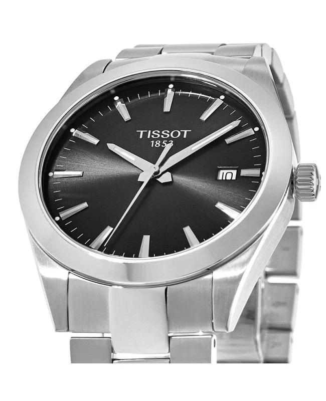 商品Tissot|Tissot Gentleman Black Dial Stainless Steel Men's Watch T127.410.11.051.00,价格¥2372,第2张图片详细描述