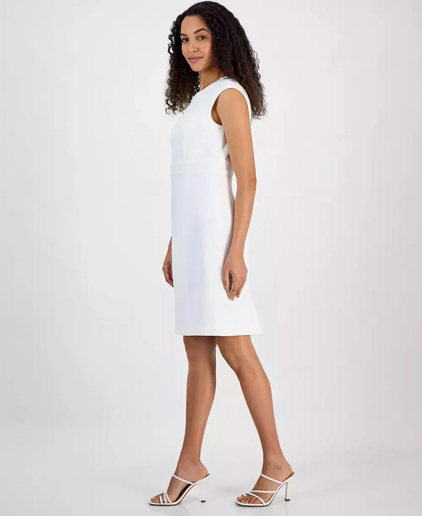 商品Kasper|Women's Textured Cap-Sleeve Princess-Seam Dress, Regular & Petite Sizes,价格¥199,第2张图片详细描述