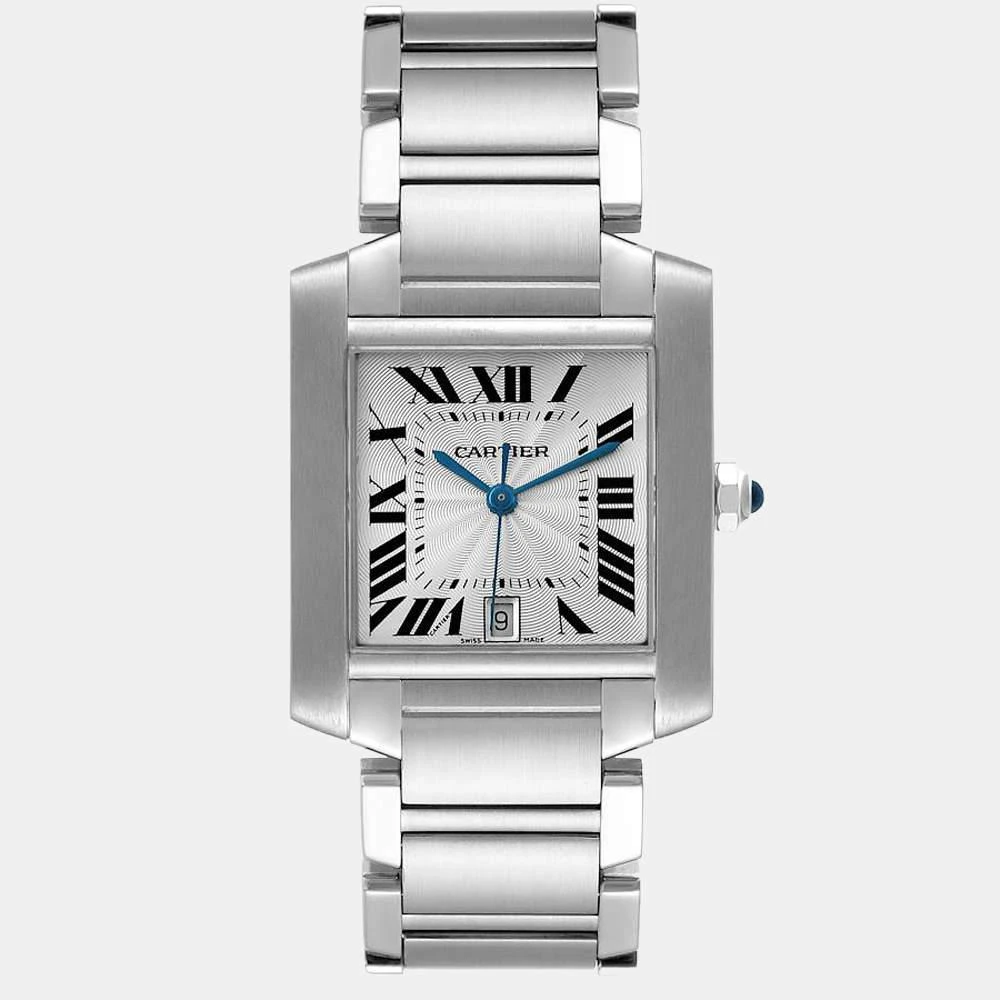 商品[二手商品] Cartier|Cartier Silver Stainless Steel Tank Francaise W51002Q3 Automatic Men's Wristwatch 28 mm,价格¥27832,第1张图片