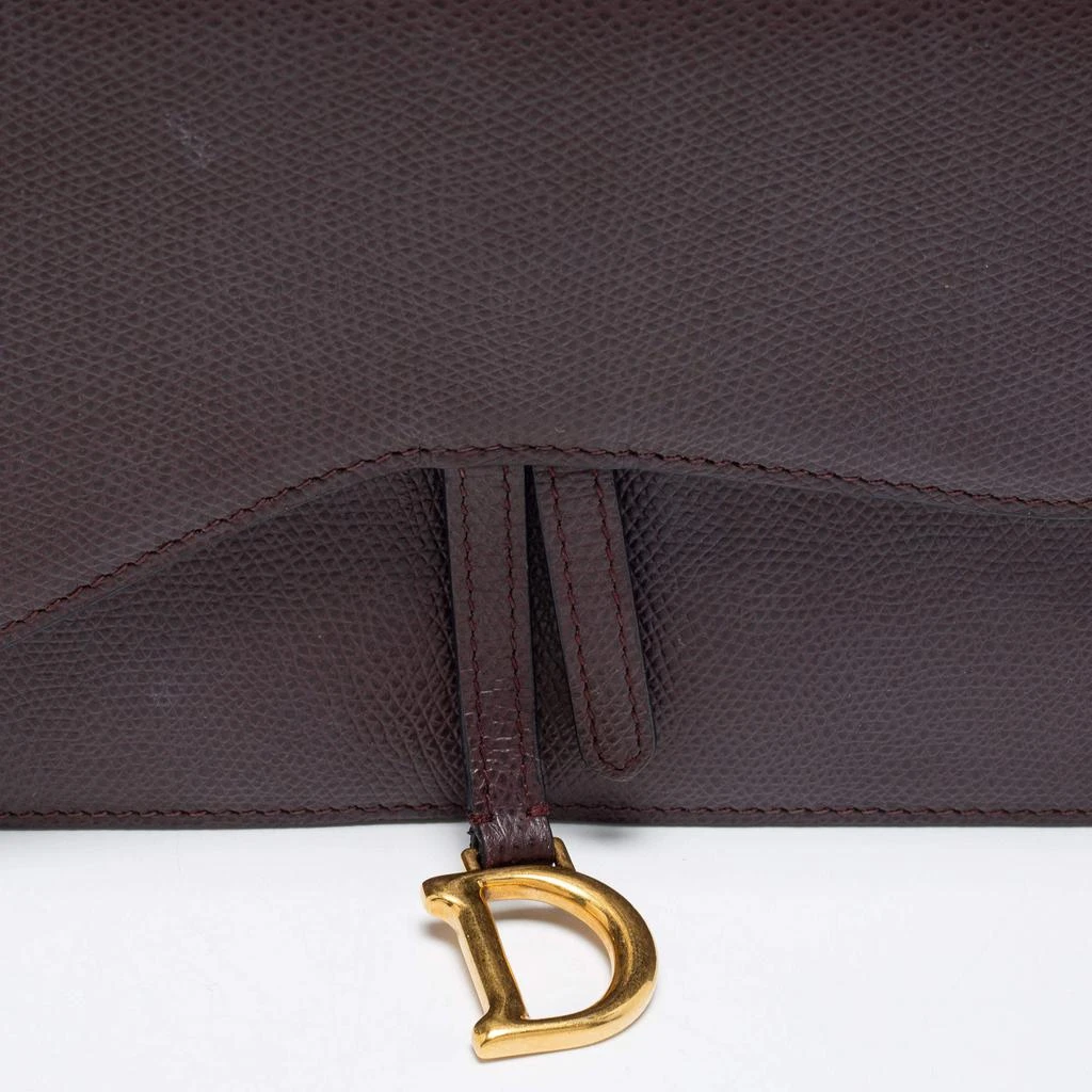 商品[二手商品] Dior|Dior Burgundy Leather Saddle Wallet on Chain,价格¥7850,第4张图片详细描述