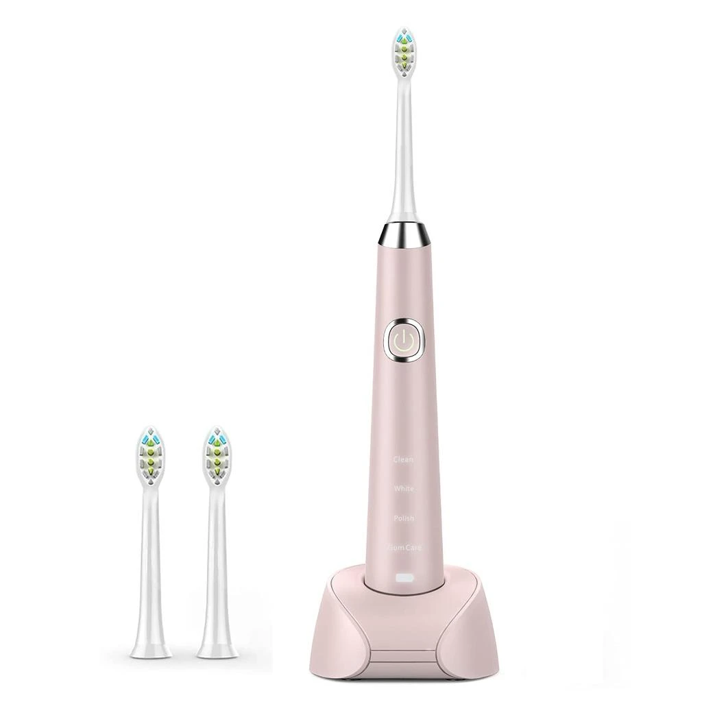 商品HANASCO|Hanasco Sonic Electric Toothbrush Rechargeable for Adults, 4 Modes with Build in 2 Mins Timer, 3 Brush Heads Included, Whitening Clean 4 Hours Charge for 30 Days Use, Soft Bristles, 38,000 VPM Pink,价格¥303,第1张图片