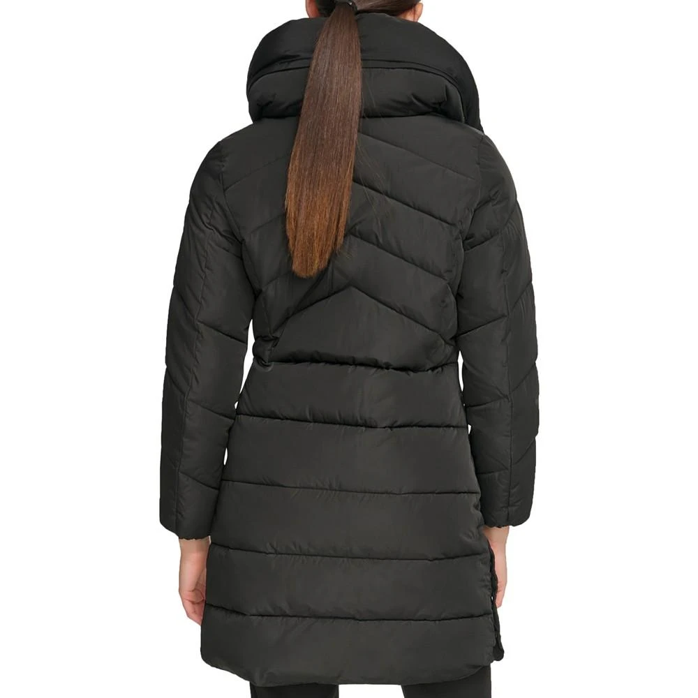 商品Calvin Klein|Women's Faux-Sherpa Collar Hooded Stretch Puffer Coat, Created for Macy's,价格¥1098,第2张图片详细描述