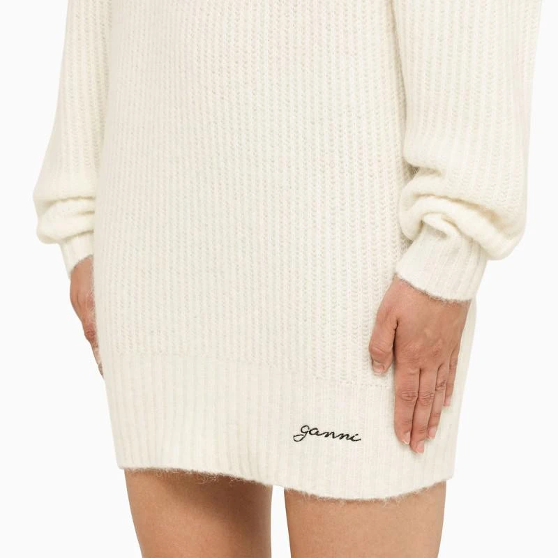 商品Ganni|Ivory knit short dress,价格¥1411,第4张图片详细描述