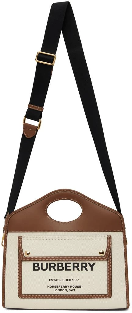 商品Burberry|灰白色小号 Pocket 托特包,价格¥17109,第1张图片